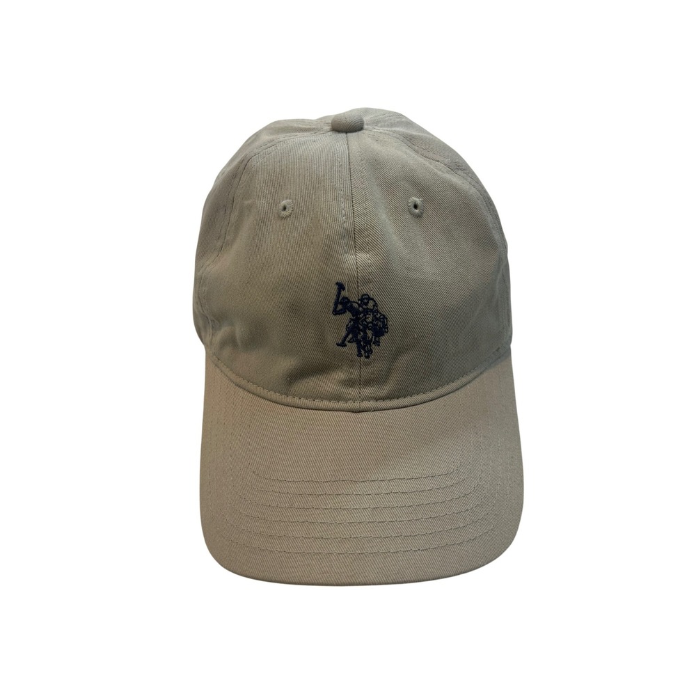 US Polo Assn Hat Mens Khaki Tan Baseball Cap American Flag Strapback Dad Hat
